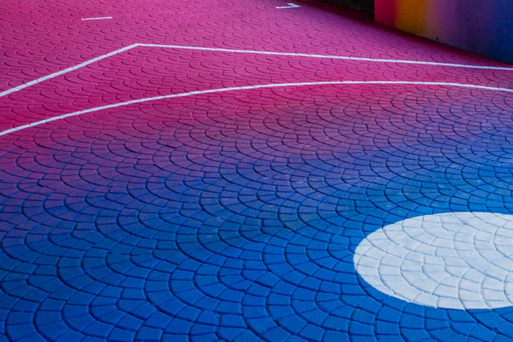 Dettaglio del campo da basket W12 di Riccione