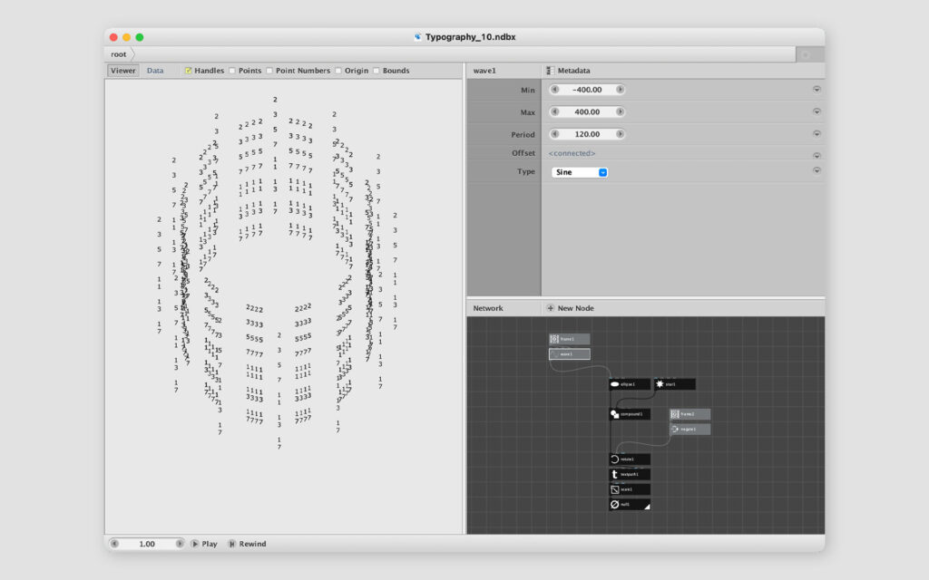 schermata del programma nodebox